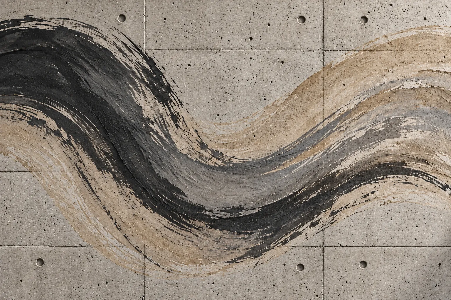 Dasselbe Motiv auf Sichtbeton gedruckt